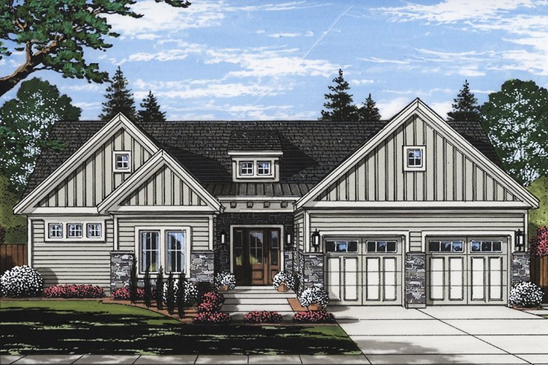 Architectural House Design - Ranch Exterior - Front Elevation Plan #46-874