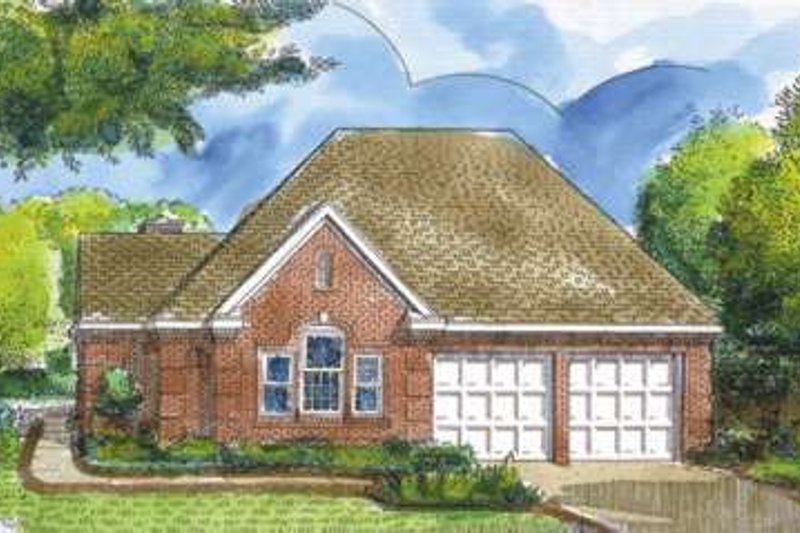 House Blueprint - European Exterior - Front Elevation Plan #410-214