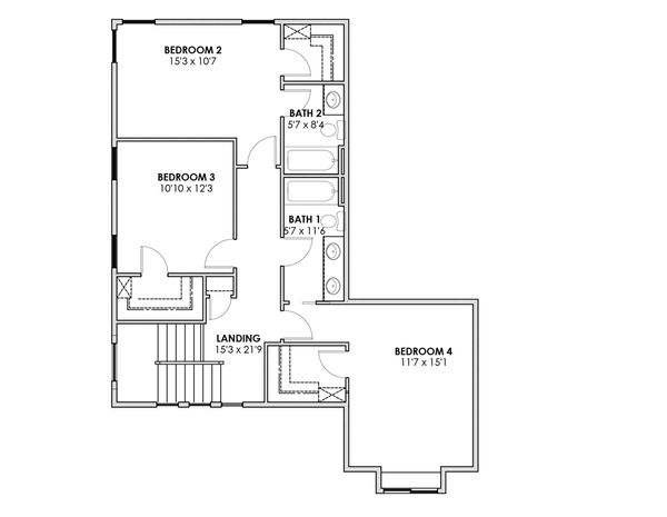House Blueprint - Prairie Floor Plan - Upper Floor Plan #1069-10