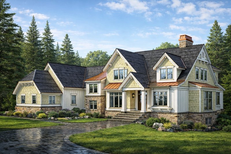 Home Plan - Exterior - Front Elevation 2 for Craftsman House Plan #928-184 - 4 bed, 3.5 bath