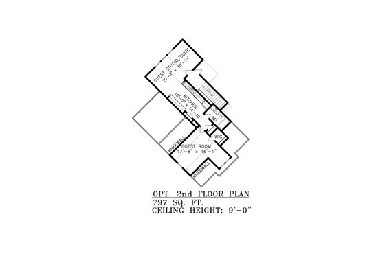Floor Plan - Upper Floor for Farmhouse House Plan #54-504 - 3 bed, 2.5 bath