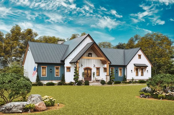 Exterior - Front Elevation 7 for Farmhouse House Plan #54-680 - 3 bed, 2 bath