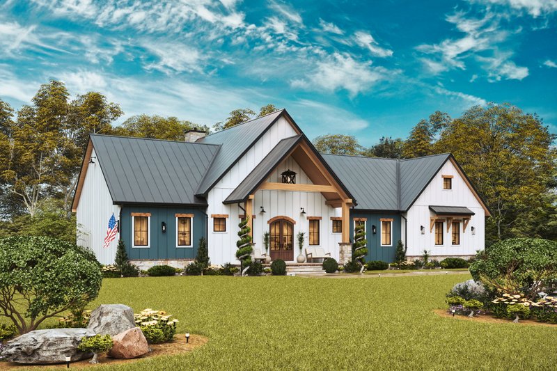 House Blueprint - Exterior - Front Elevation 7 for Farmhouse House Plan #54-680 - 3 bed, 2 bath