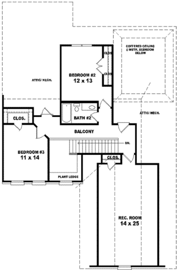 European Floor Plan - Upper Floor Plan #81-826