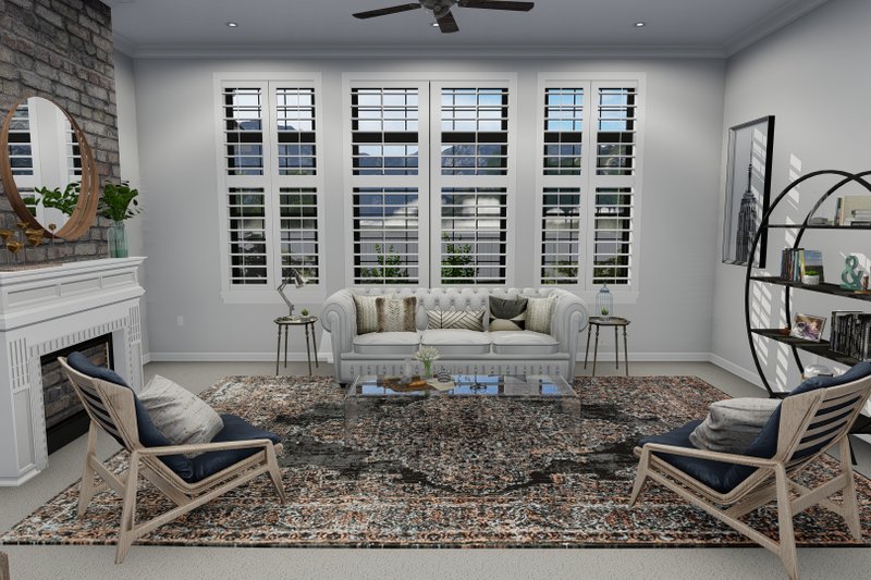 House Plan Design - Interior - Family Room for European House Plan #1060-75 - 3 bed, 3.5 bath