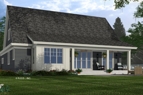 Exterior - Rear Elevation for Craftsman House Plan #51-1300 - 3 bed, 3.5 bath