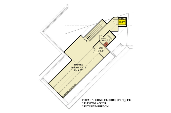 Floor Plan - Upper Floor for Cottage House Plan #119-483 - 3 bed, 2.5 bath