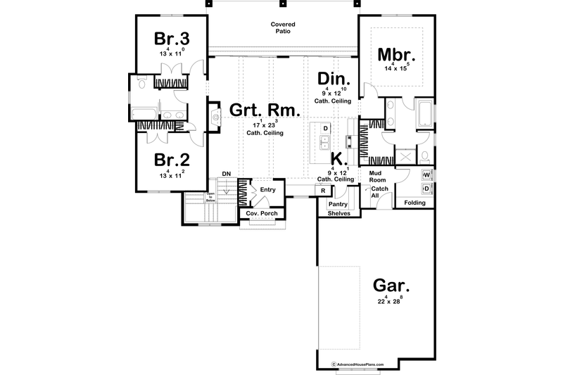 House Design - Floor Plan - Upper Floor for Cottage House Plan #455-253 - 3 bed, 2 bath