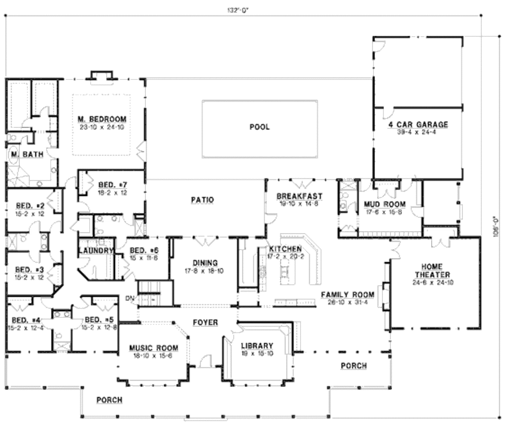 Country Style House Plan 7 Beds 6 Baths 6888 Sq Ft Plan Country Style House Plan 7 Beds 6 Baths 6888 Sq Ft Plan
