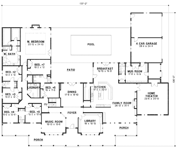 Country Floor Plan - Main Floor Plan #67-871