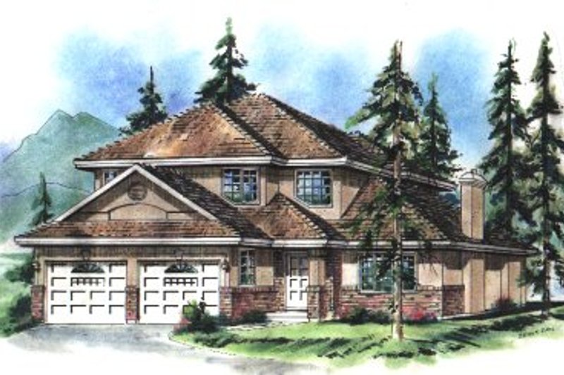 Architectural House Design - European Exterior - Front Elevation Plan #18-248