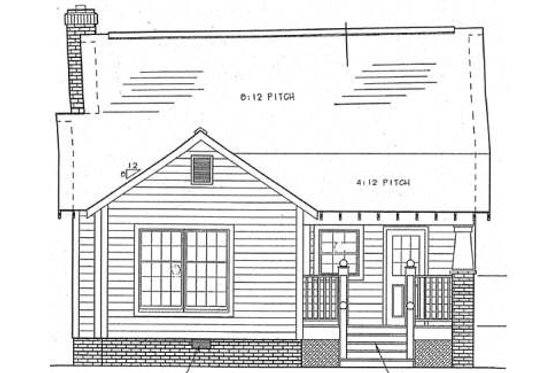 Exterior - Rear Elevation for Bungalow House Plan #312-596 - 2 bed, 1.5 bath