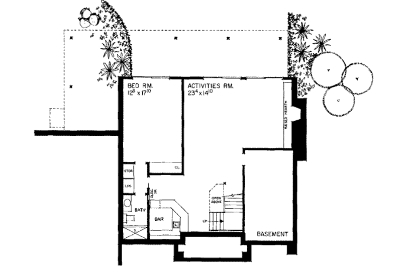 Dream House Plan - Floor Plan - Lower Floor for Contemporary House Plan #72-454 - 2 bed, 2.5 bath