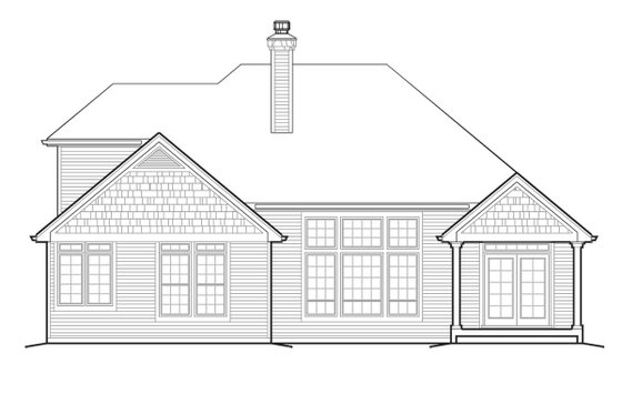Exterior - Rear Elevation for Craftsman House Plan #48-163 - 3 bed, 2.5 bath