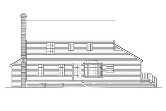 Exterior - Rear Elevation for Colonial House Plan #57-203 - 4 bed, 2.5 bath