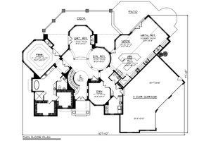 Floor Plan - Main Floor for Traditional House Plan #70-1434 - 4 bed, 3.5 bath