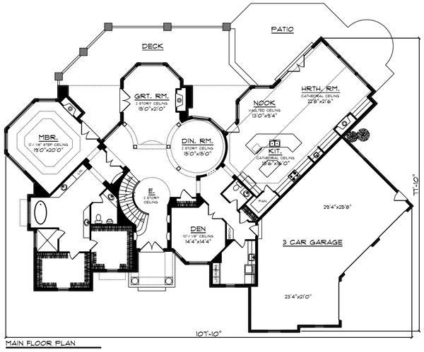 House Plan Design - Traditional Floor Plan - Main Floor Plan #70-1434