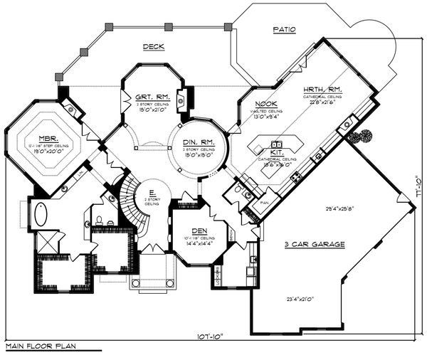 Traditional Floor Plan - Main Floor Plan #70-1434