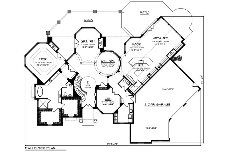 House Design - Floor Plan - Main Floor for Traditional House Plan #70-1434 - 4 bed, 3.5 bath