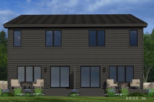 Exterior - Rear Elevation 1 for Modern House Plan #51-1317 - 2 bed, 2.5 bath