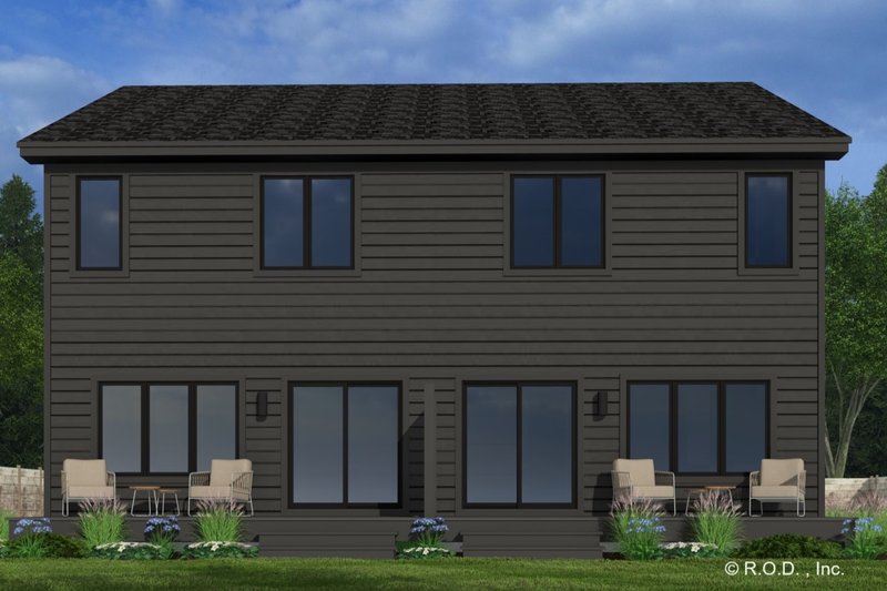 Architectural House Design - Exterior - Rear Elevation 1 for Modern House Plan #51-1317 - 2 bed, 2.5 bath