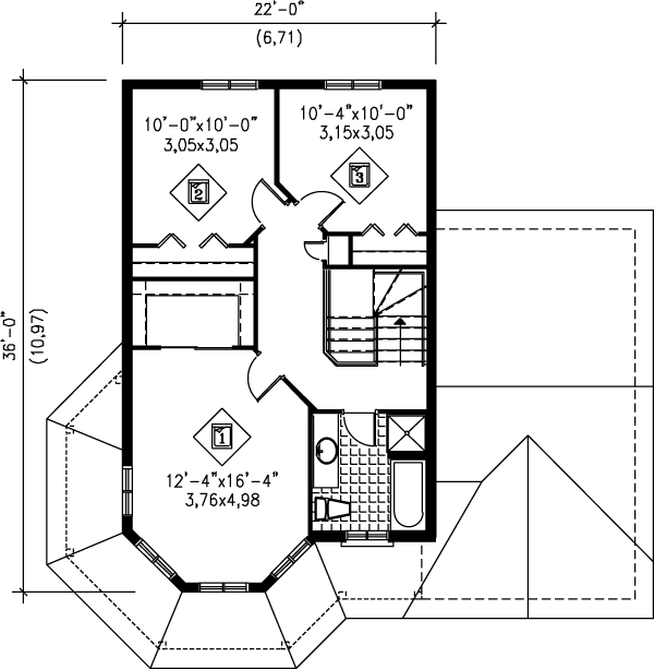 Victorian Floor Plan - Upper Floor Plan #25-2035