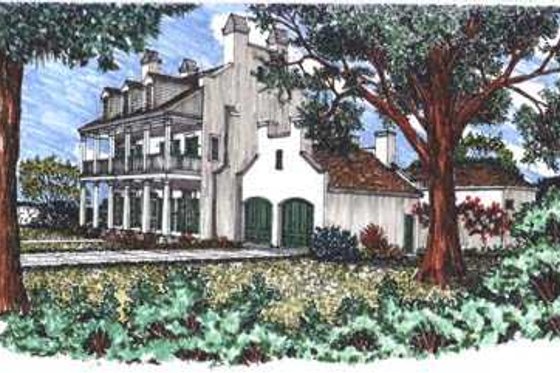 Exterior - Front Elevation for Mediterranean House Plan #76-105 - 4 bed, 5 bath