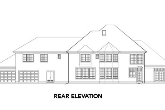 Exterior - Rear Elevation for Mediterranean House Plan #48-351 - 6 bed, 4 bath