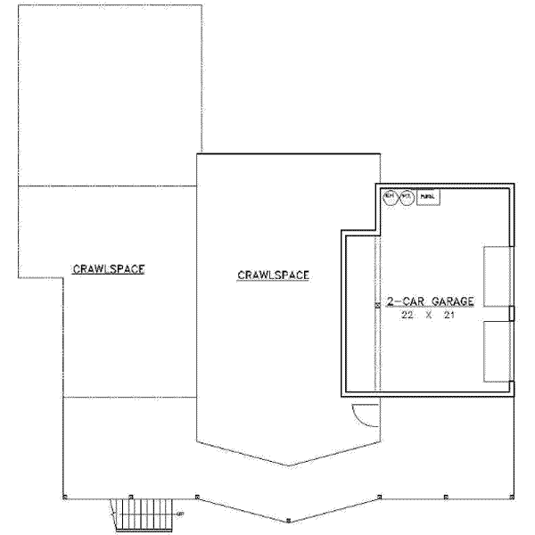 House Design - Log Floor Plan - Lower Floor Plan #117-104