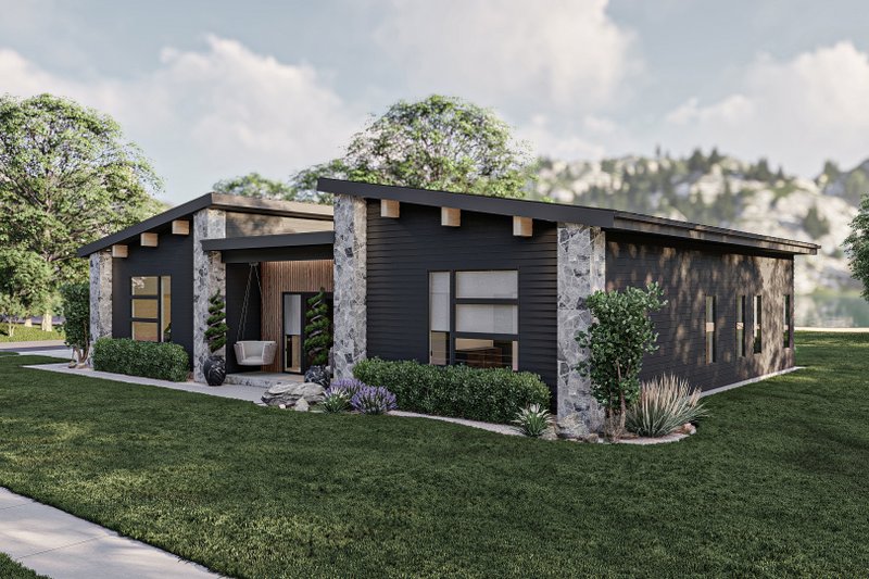 House Blueprint - Exterior - Other Elevation for Modern House Plan #455-547 - 3 bed, 2 bath