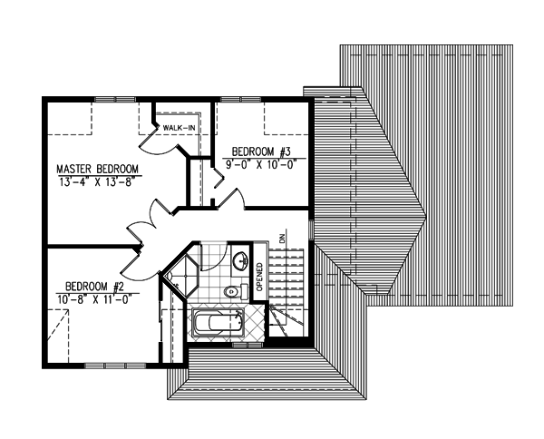 Traditional Floor Plan - Upper Floor Plan #138-211