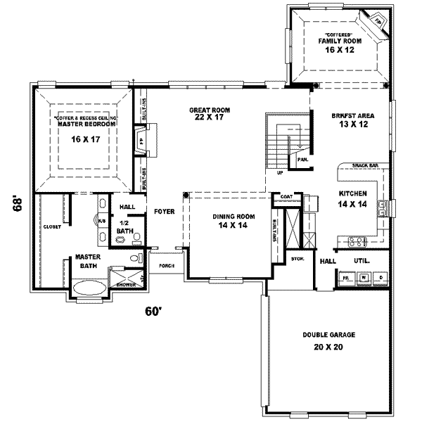 Traditional Floor Plan - Main Floor Plan #81-570