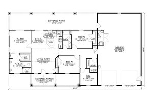 Floor Plan - Main Floor for Barndominium House Plan #1064-261 - 3 bed, 2 bath