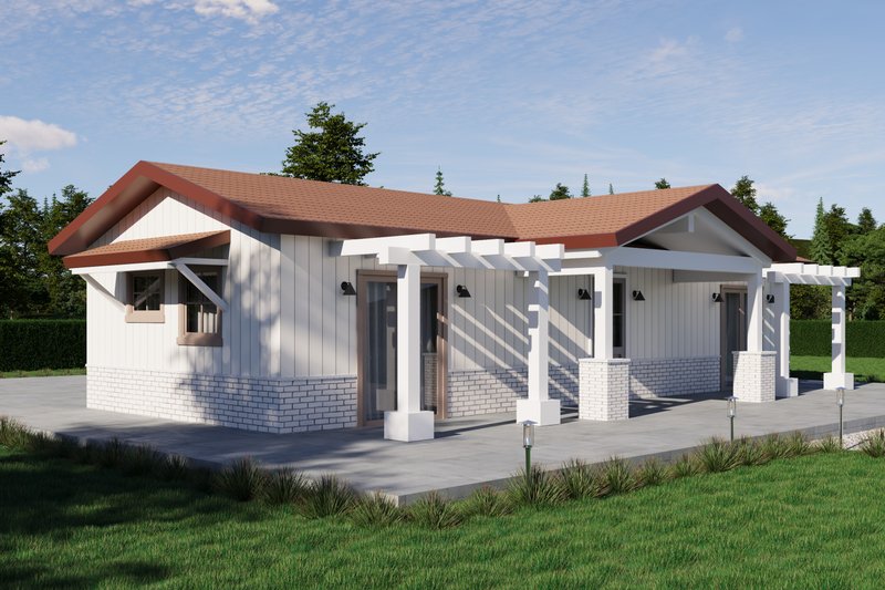 House Blueprint - Exterior - Front Elevation 4 for Traditional House Plan #1106-193 - 2 bed, 1 bath