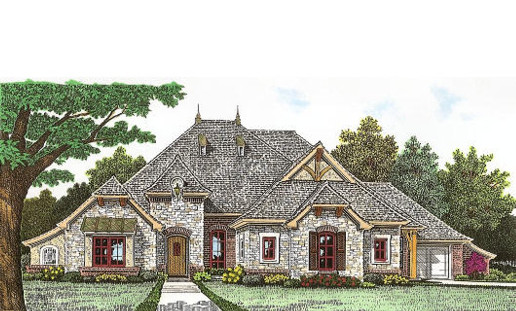 Tudor Style House Plan - 4 Beds 3 Baths 2817 Sq/Ft Plan #310-967