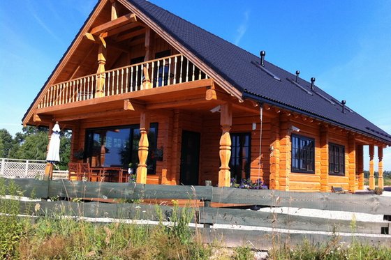 Exterior - Front Elevation for Log House Plan #549-6 - 4 bed, 3 bath