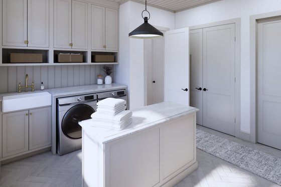 Interior - Laundry for European House Plan #1114-114 - 4 bed, 3.5 bath