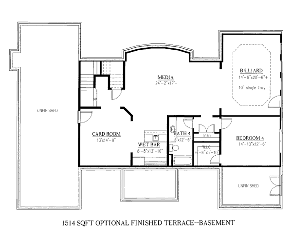 House Plan Design - European Floor Plan - Lower Floor Plan #437-6