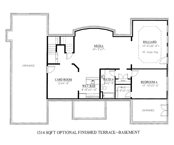 European Floor Plan - Lower Floor Plan #437-6