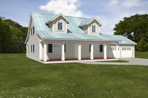 Exterior - Front Elevation 4 for Farmhouse House Plan #497-69 - 3 bed, 3.5 bath