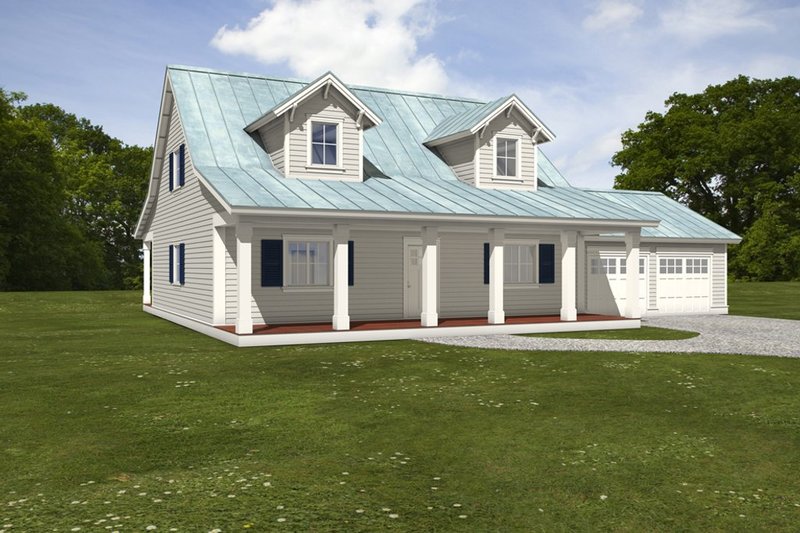 Architectural House Design - Exterior - Front Elevation 4 for Farmhouse House Plan #497-69 - 3 bed, 3.5 bath