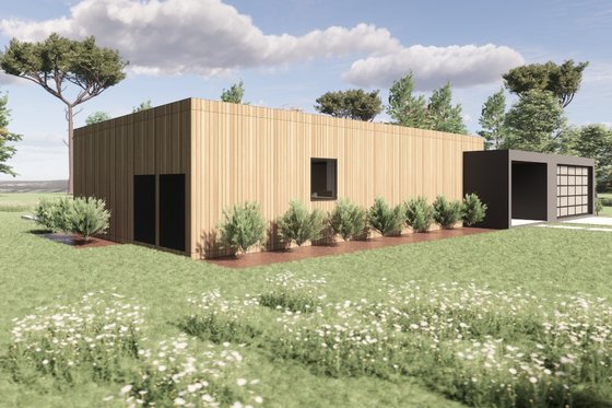 Exterior - Front Elevation 3 for Modern House Plan #473-4 - 3 bed, 3.5 bath