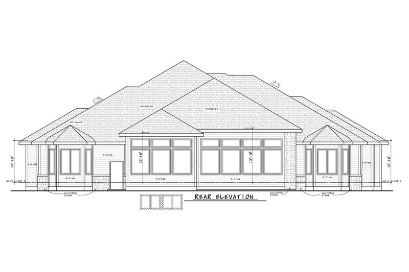 Home Plan - Exterior - Rear Elevation for Traditional House Plan #20-2408 - 2 bed, 3 bath