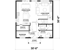 Floor Plan - Main Floor for Contemporary House Plan #23-2825 - 3 bed, 1.5 bath