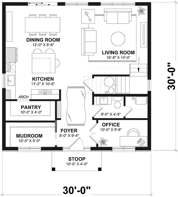 Contemporary Floor Plan - Main Floor Plan #23-2825