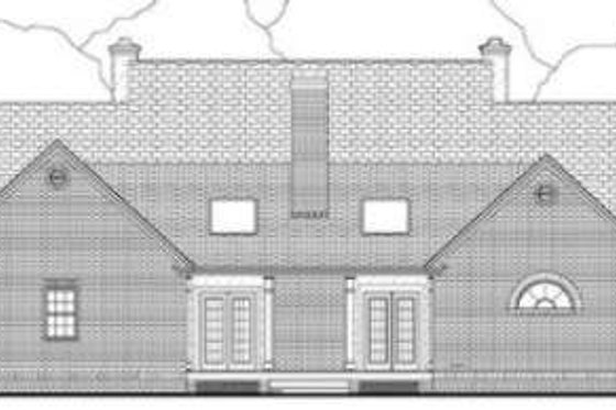 Exterior - Rear Elevation for Southern House Plan #406-189 - 3 bed, 2.5 bath