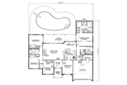 Mediterranean Style House Plan - 4 Beds 2.5 Baths 2388 Sq/Ft Plan #17-1134 