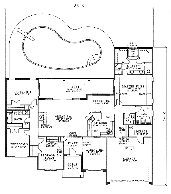 House Plan Design - Mediterranean Floor Plan - Main Floor Plan #17-1134