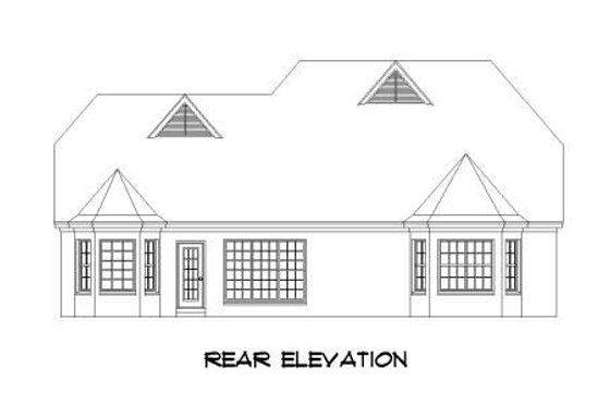 Exterior - Rear Elevation for Traditional House Plan #424-27 - 4 bed, 3 bath