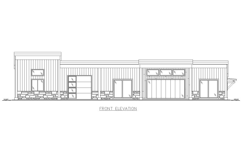 Home Plan - Exterior - Front Elevation 3 for Contemporary House Plan #117-1080 - 3 bed, 2 bath